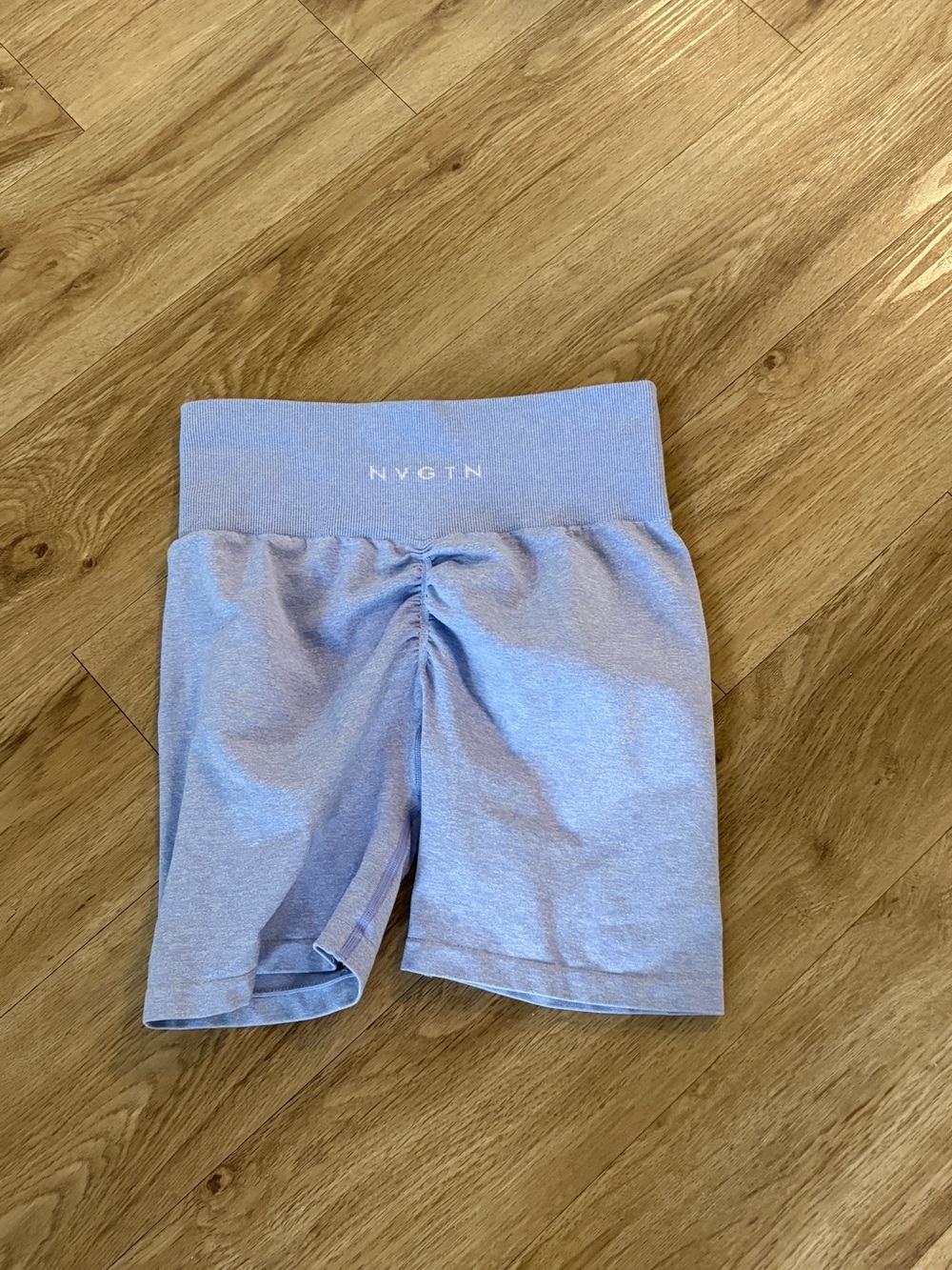 NVGTN Girls' Light Blue Seam Ruched Bike Shorts